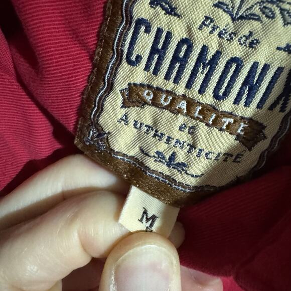 Chamonix Women Medium Vintage 100 Cotton Long Sleeve Dark Pink Shirt - Picture 2 of 5